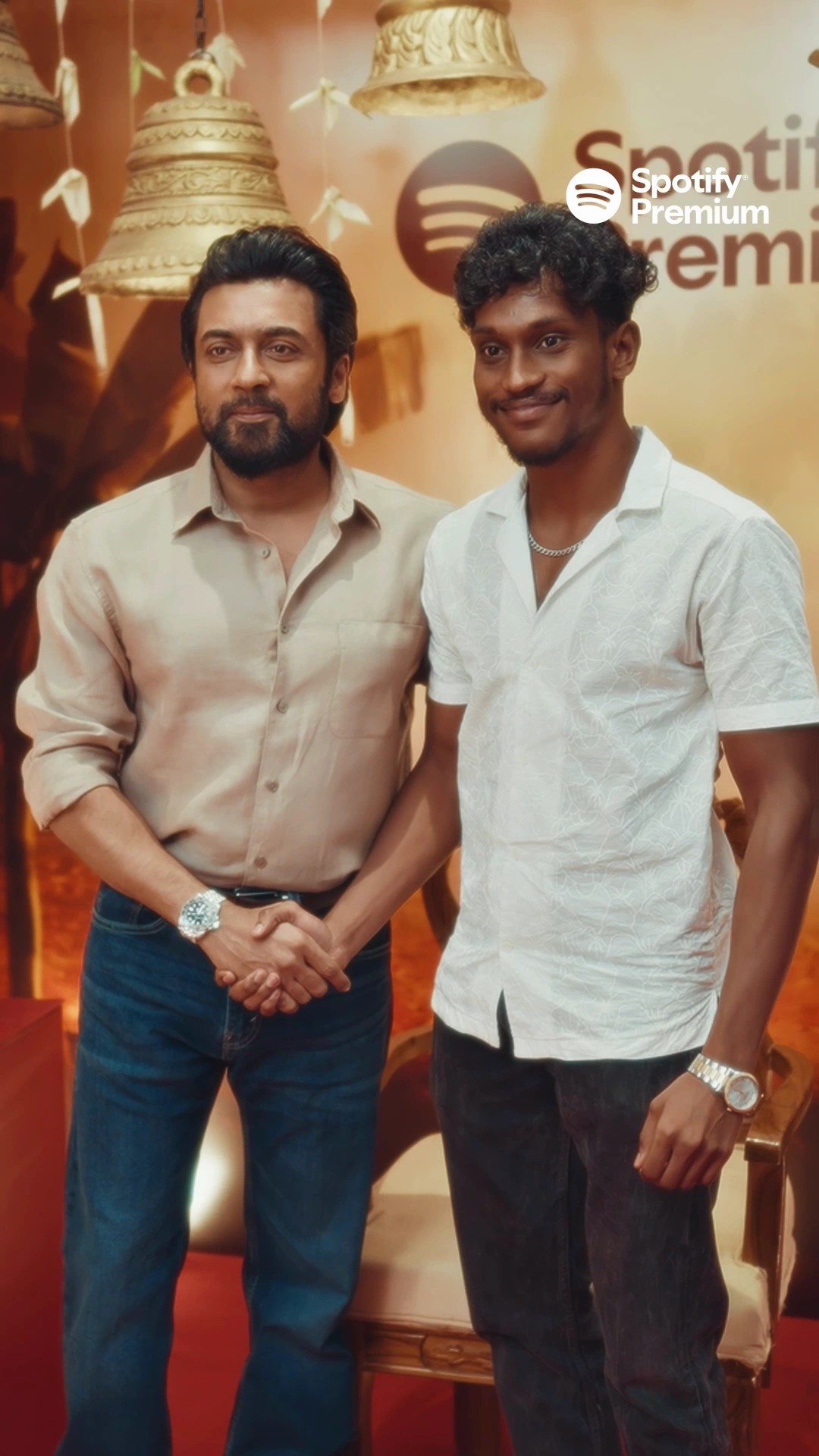 Two guests posing at the Spotify Karuppu event